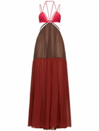 NENSI DOJAKA - Triangle Bra Cutout Belted Long Dress