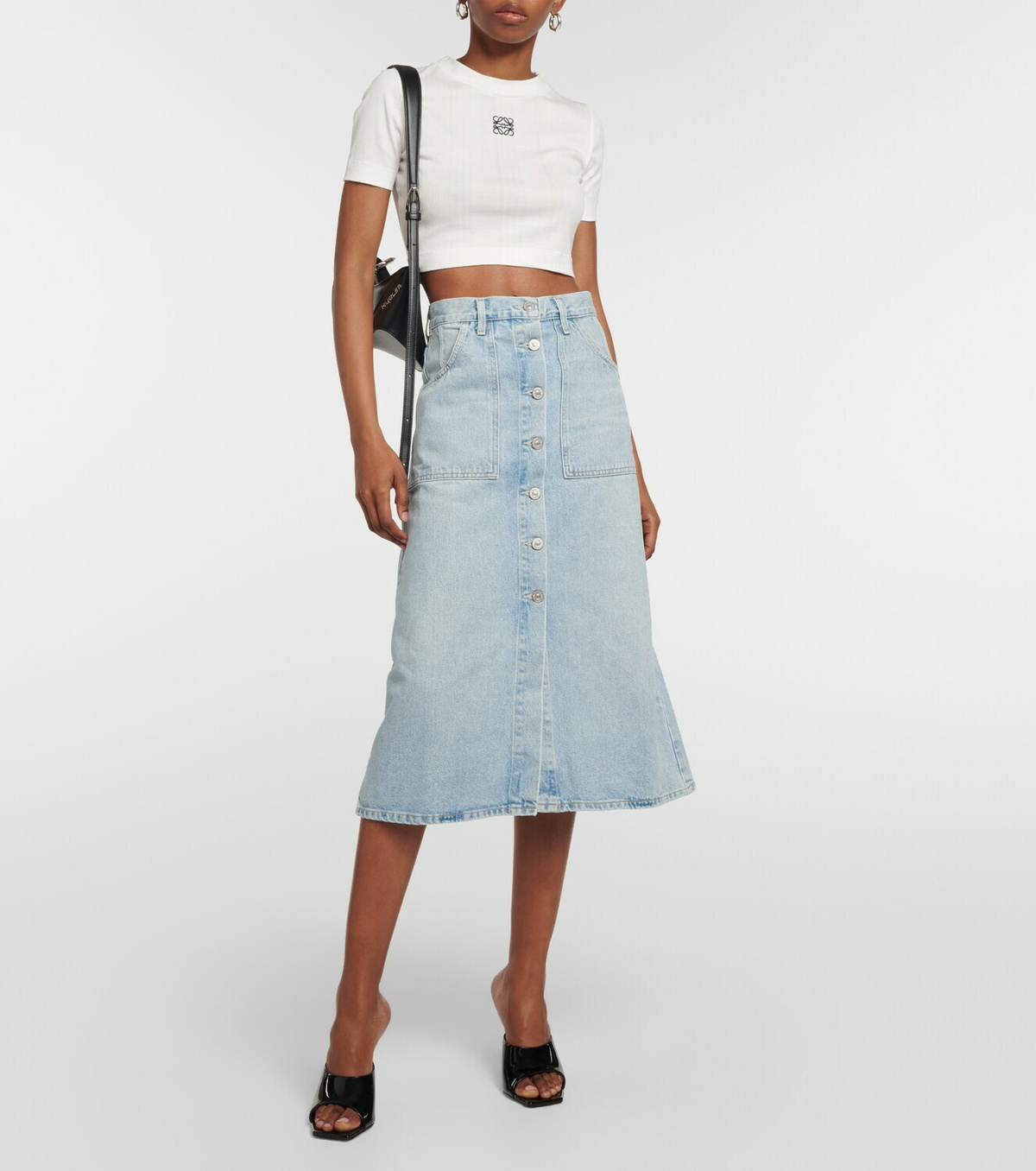 Citizens of Humanity Anouk high-rise denim midi skirt Citizens of