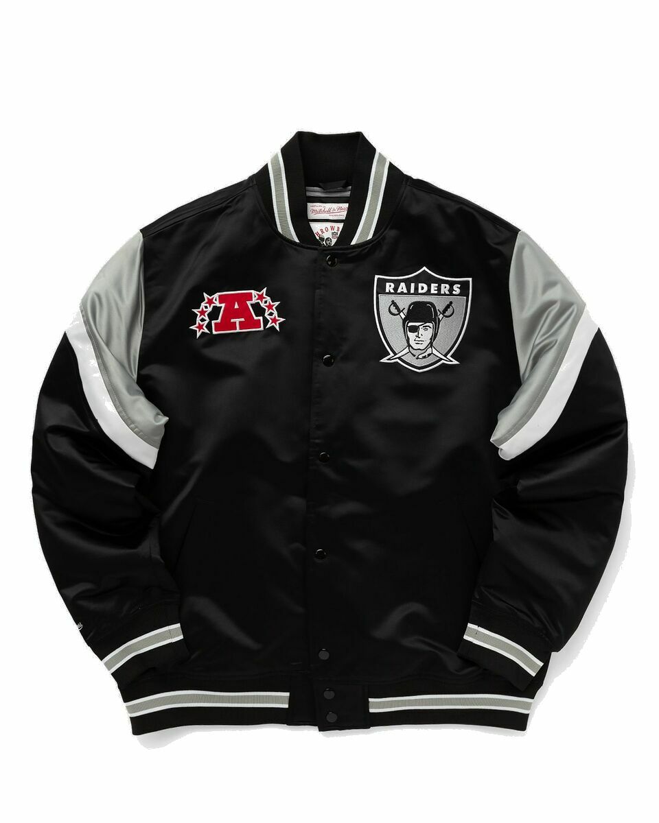 Photo: Mitchell & Ness Nfl Heavyweight Satin Jacket Las Vegas Raiders Black - Mens - Bomber Jackets/Team Jackets