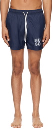 Hugo Navy Drawstring Swim Shorts