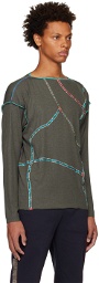 SC103 Gray Embroidered Long Sleeve T-Shirt