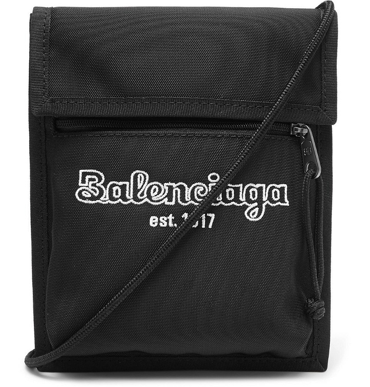 Photo: Balenciaga - Logo-Embroidered Canvas Messenger Bag - Black