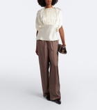 Tove Peta draped peplum silk satin top