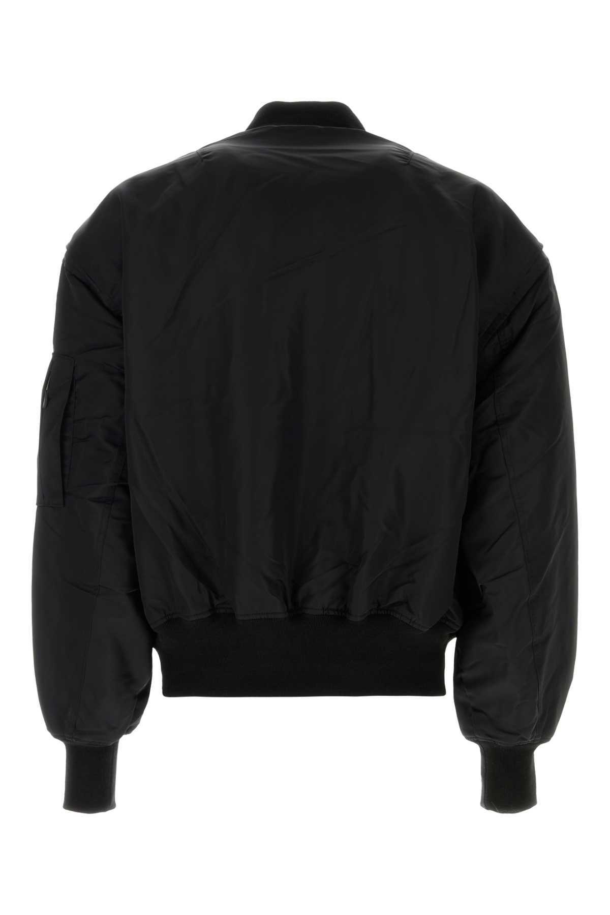 Entire Studios Black Nylon Broad Bomber Jacket