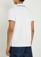 Moncler Logo-appliquéd Piqué Cotton Polo Shirt White