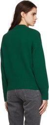 AMI Alexandre Mattiussi Green Oversize Ami De Coeur Sweater