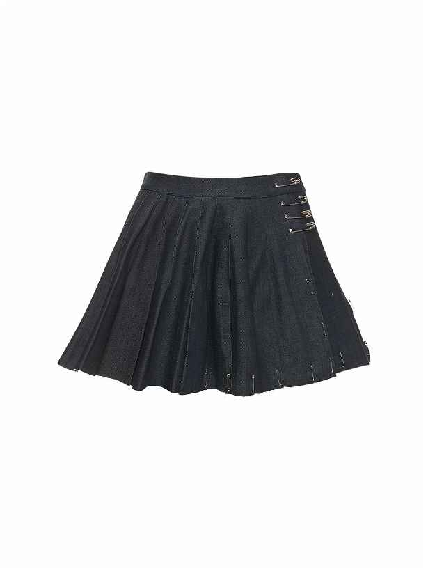 Photo: SAMI MIRO VINTAGE - Pleated Deadstock Raw Denim Mini Skirt