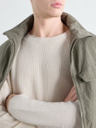 SECOND / LAYER - Distressed Waffle-Knit Wool and Cashmere-Blend Sweater - Neutrals
