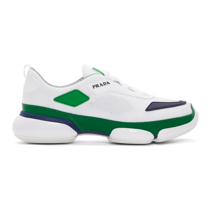 Photo: Prada White and Green Cloudbust Sneakers