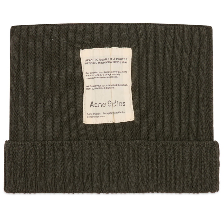 Photo: Acne Studios Men's Koton Cotton Beanie in Vintage Green 