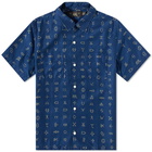 RRL Men's All Over Print Vacation Shirt in Dark Indigo