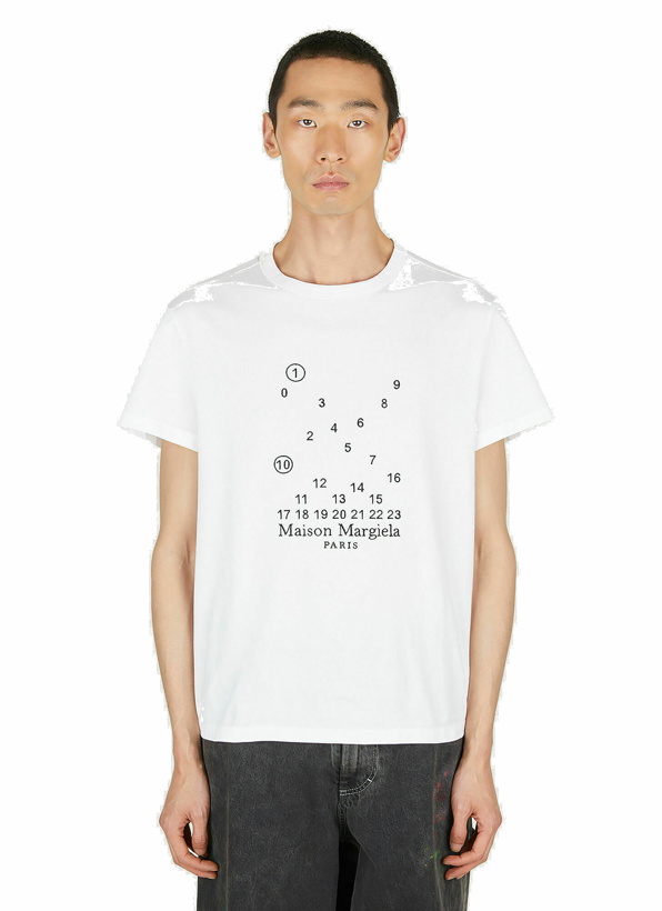 Photo: Number Print T-Shirt in White