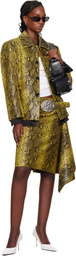 LU'U DAN Black & Yellow 'Year of the Snake' Jungle Carpet Python Belt