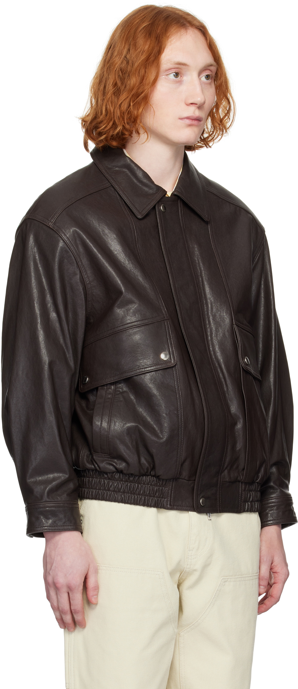 Dunst Brown Oversized Vintage Leather Jacket Dunst