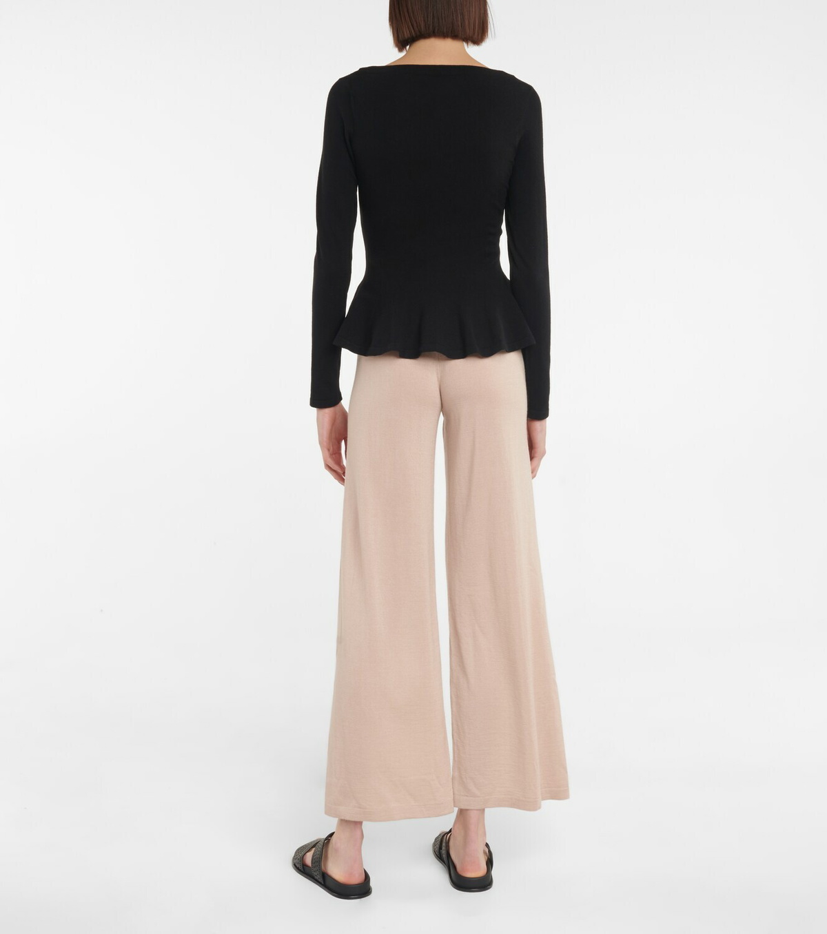 Alaïa Peplum wool-blend sweater ALAÏA