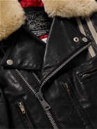 Our Legacy - 118 Second Läder Faux Fur-Trimmed Leather Jacket - Black