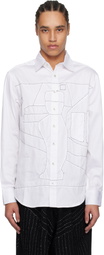 Glass Cypress White Little Boy Cutout Tailored Shirt