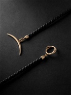 Shaun Leane - Quill 18-Karat Gold and Braided Leather Bracelet - Black