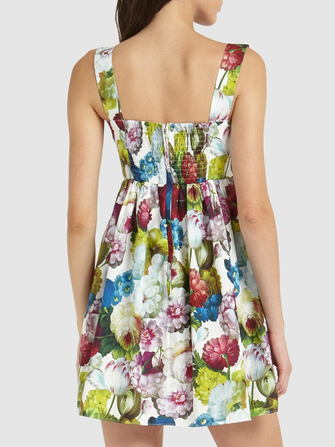 ワンピース DOLCE & GABBANA Printed Poplin Mini Dress DOLCE & GABBANA - Cotton Poplin Flower Print Mini Dress