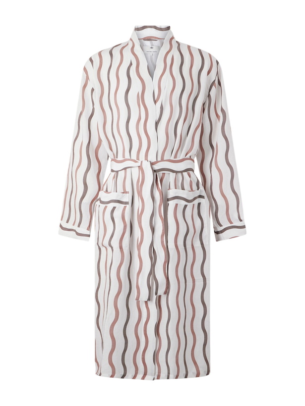 Photo: Frescobol Carioca - La Marzocco Striped Belted Tencel® and Linen-Blend Pyjamas - Neutrals