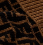 Fendi - Logo-Jacquard Wool Beanie - Brown