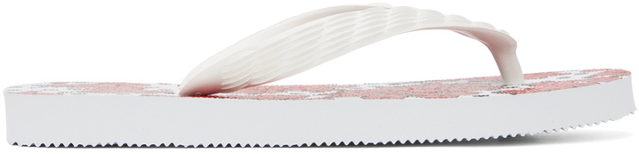 Photo: tao White & Red Graphic Flip Flops