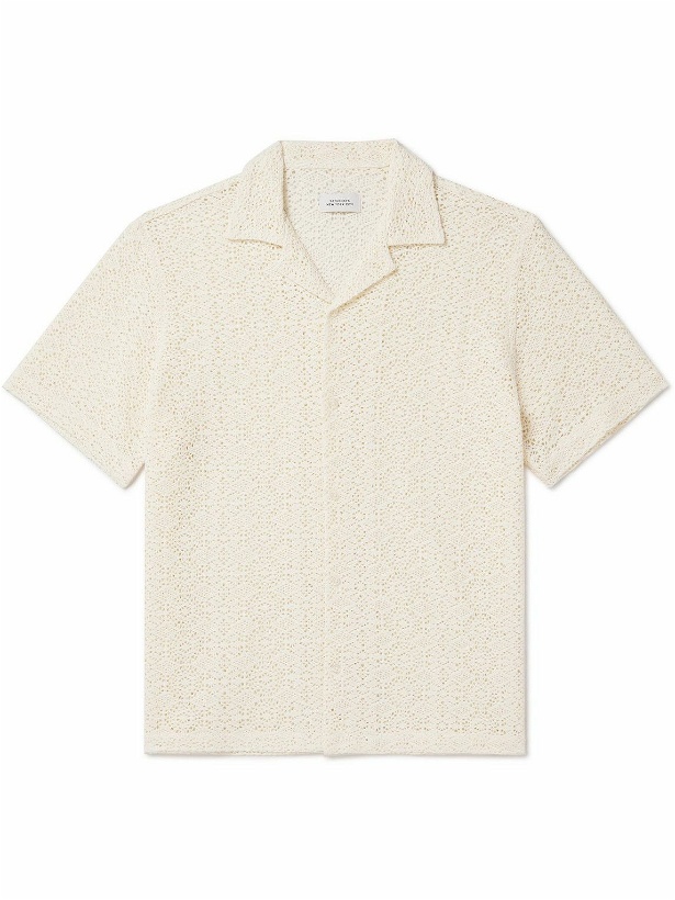 Photo: Saturdays NYC - Canty Camp-Collar Crocheted Cotton-Blend Shirt - White