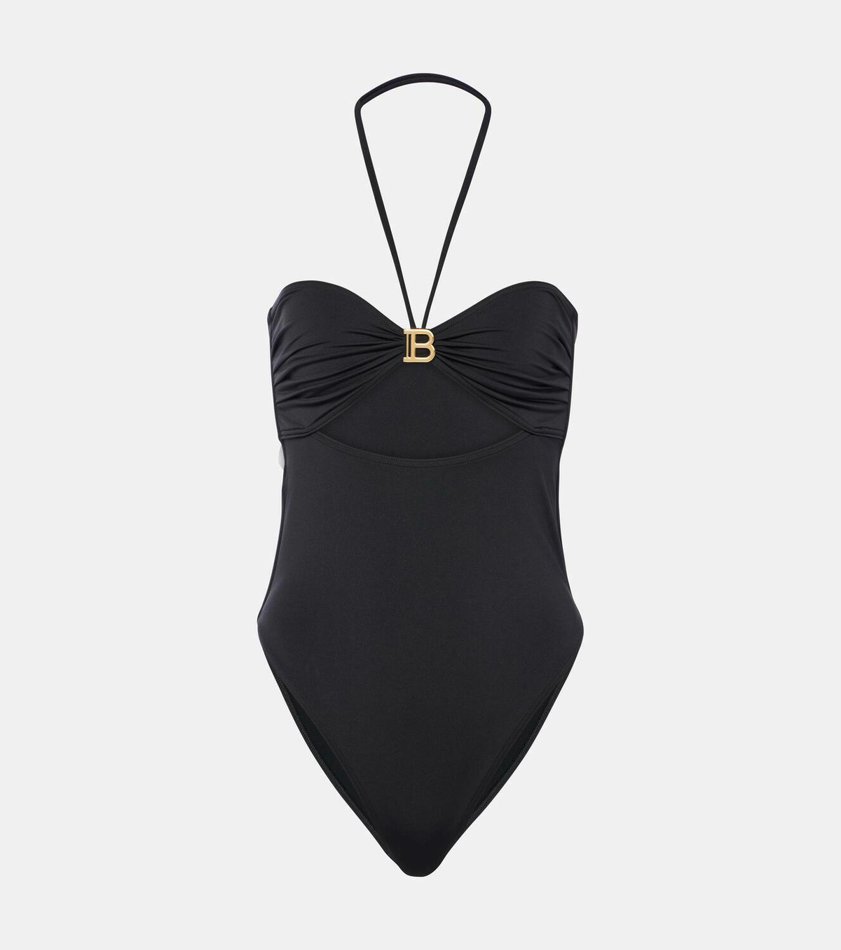 Balmain Draped bandeau swimsuit