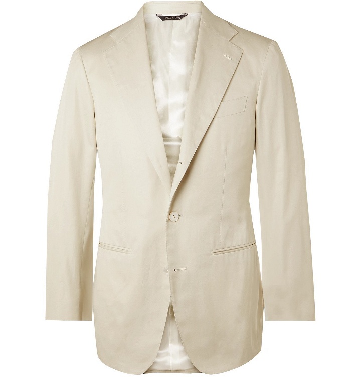 Photo: Saman Amel - Slim-Fit Cotton Suit Jacket - Neutrals