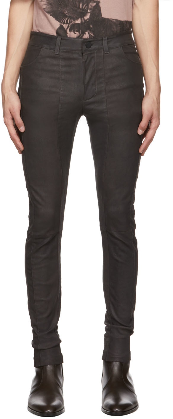 FREI-MUT Grey Decomart Leather Pants
