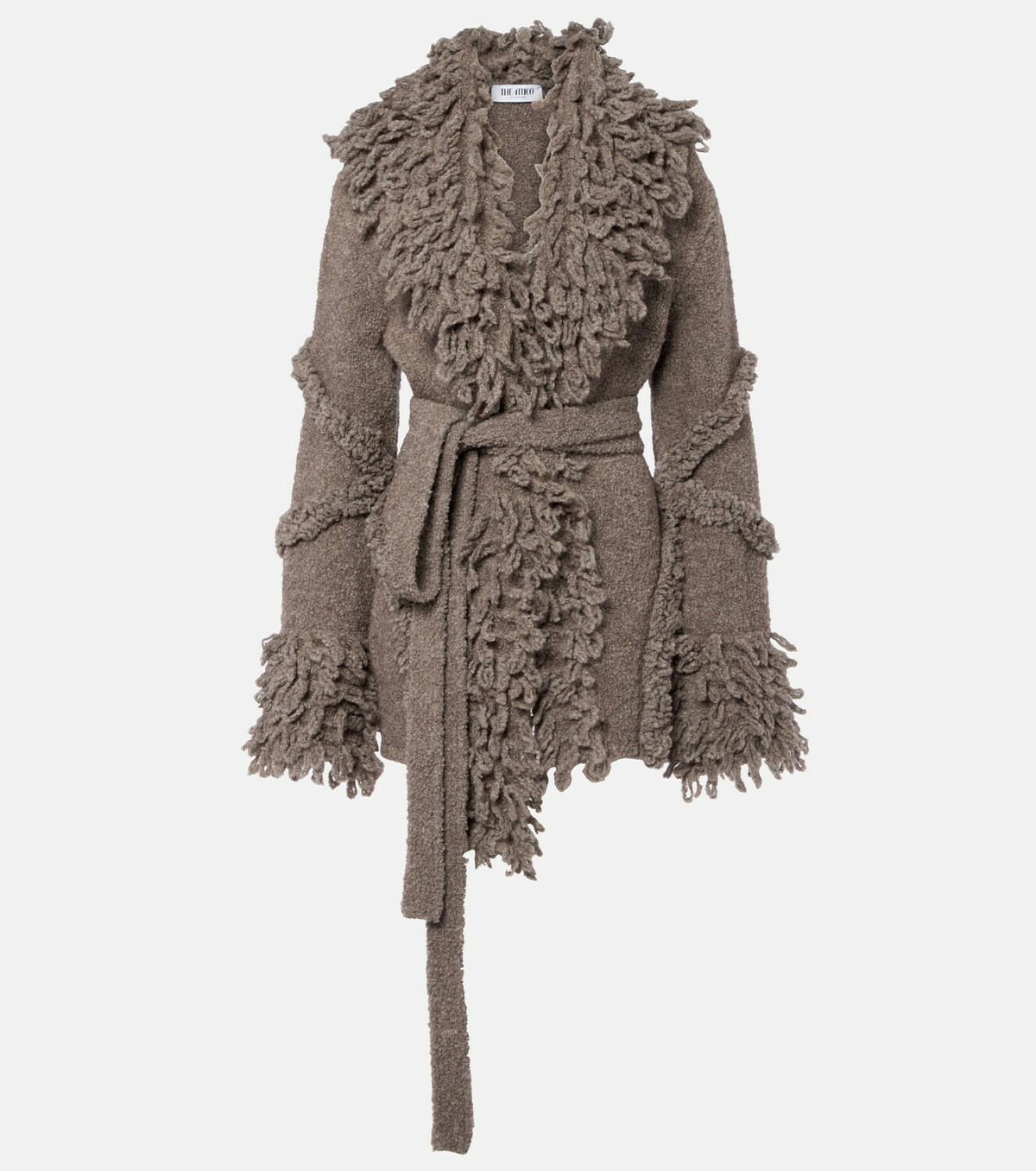 The Attico Fringed wool and cashmere-blend cardigan