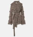 The Attico Fringed wool and cashmere-blend cardigan