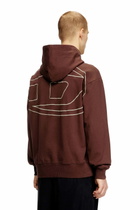 Diesel Hoodie with logo embroidery - Sweaters Mens in Brown