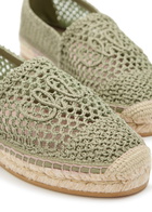 Chloe Isla Crocheted Espadrille Flats Green