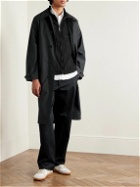 Auralee - Reversible Cotton-Blend and Silk-Satin Trench Coat - Black
