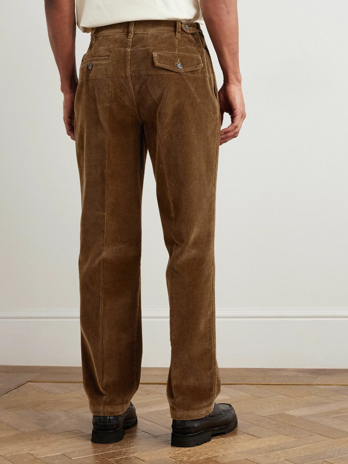 Drake's - Straight-Leg Cotton-Corduroy Trousers - Brown