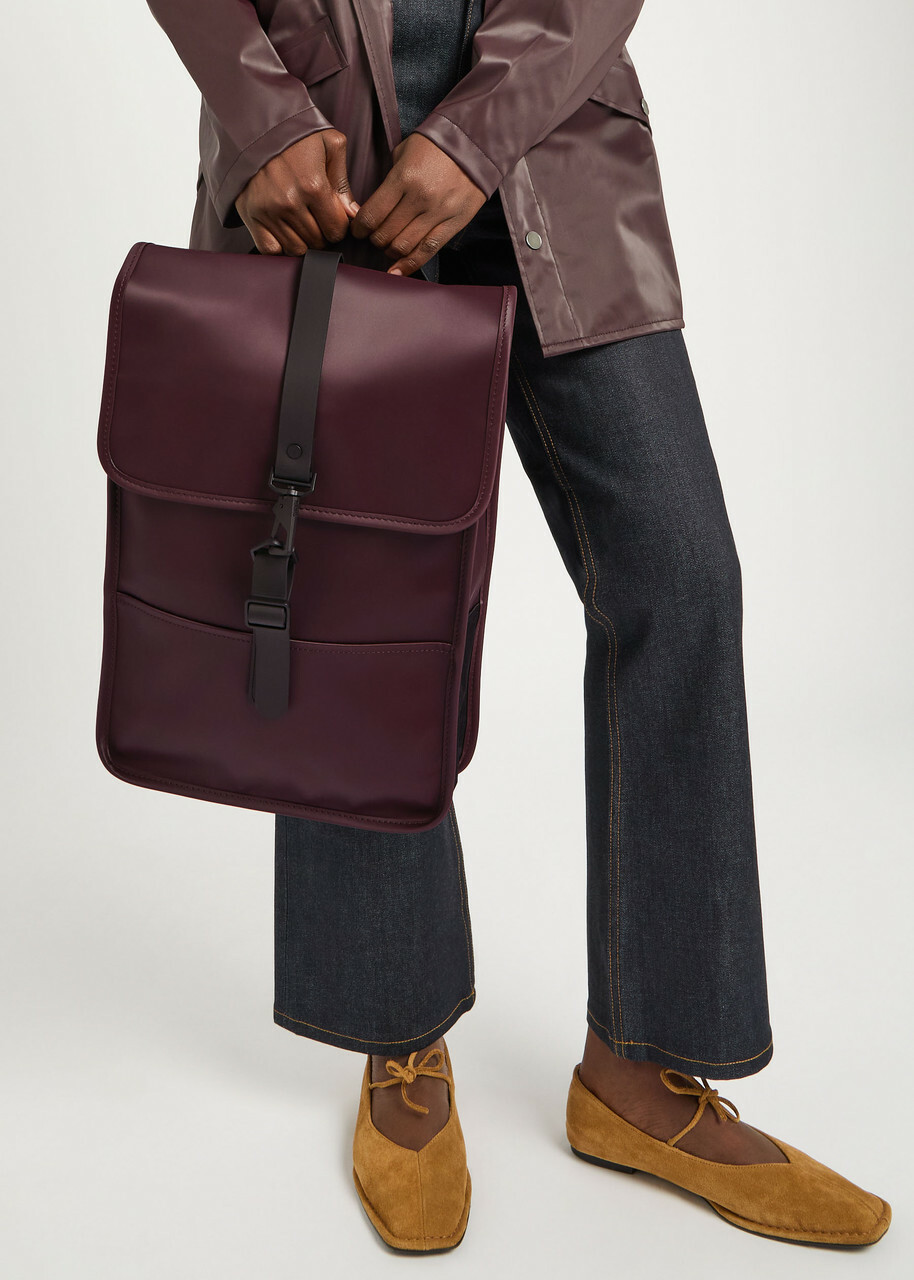 Rains Mini Rubberised Backpack - Burgundy - One Size