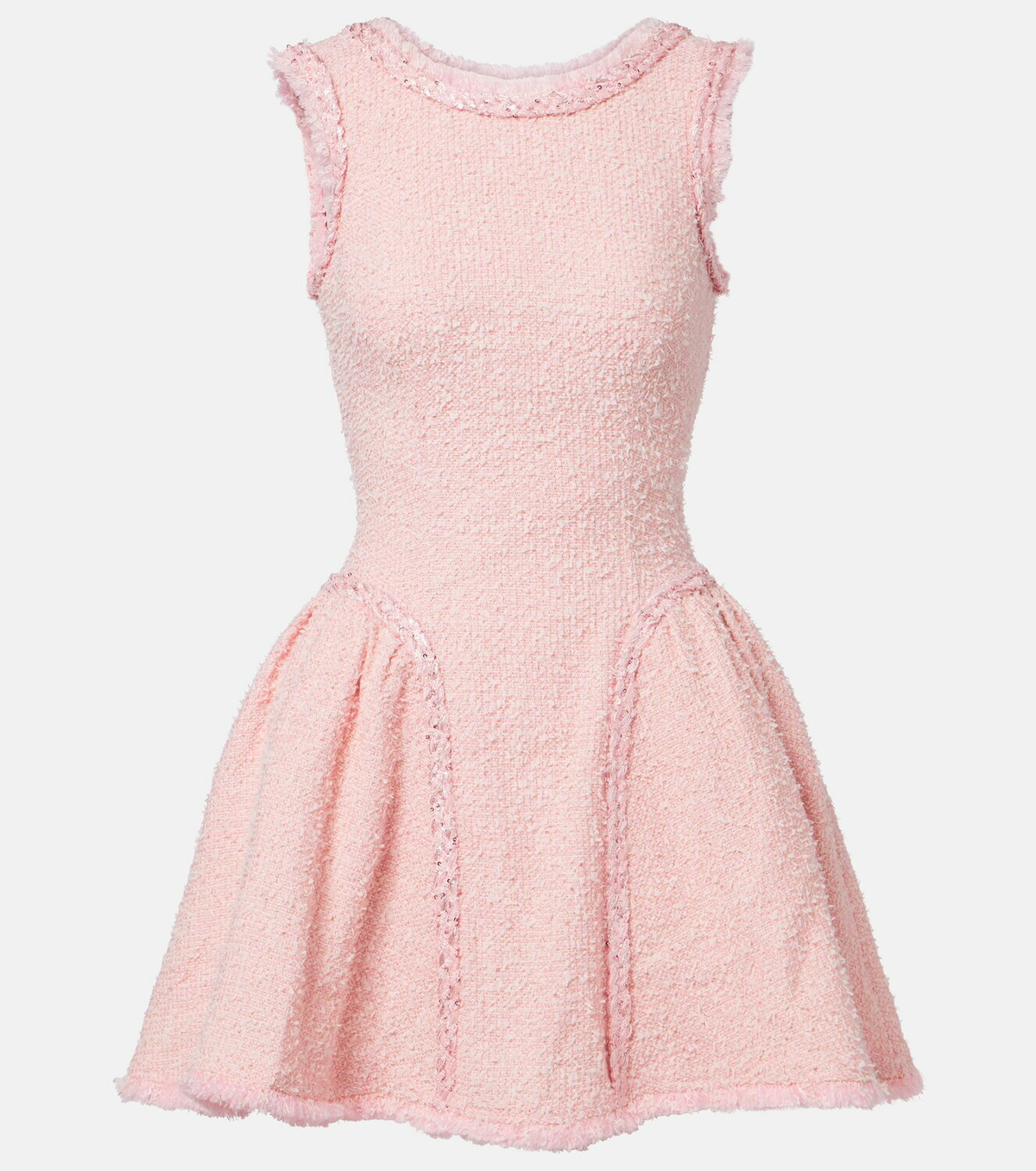 Self-Portrait Sequined bouclé tweed minidress