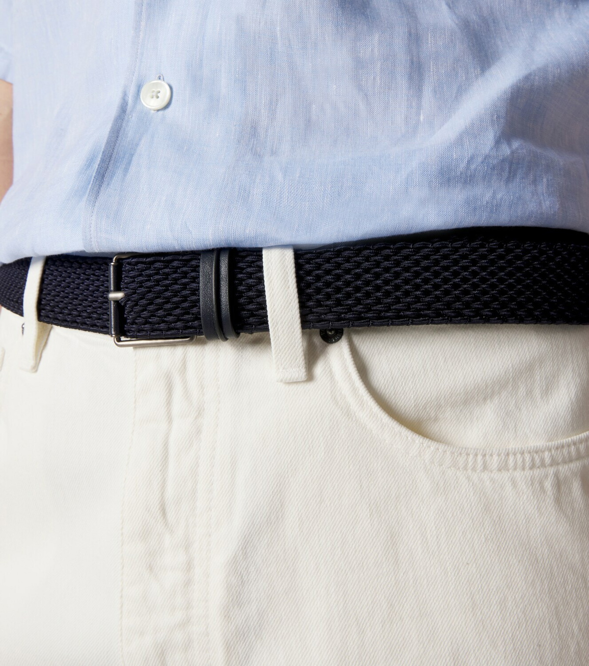 Zegna Braided leather-trimmed belt