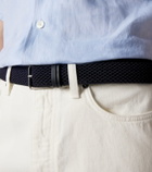 Zegna Braided leather-trimmed belt