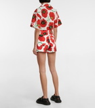 Kenzo - Floral high-rise cotton denim shorts