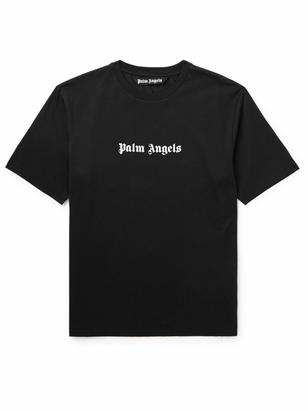 Photo: Palm Angels - Logo-Print Cotton-Jersey T-Shirt - Black