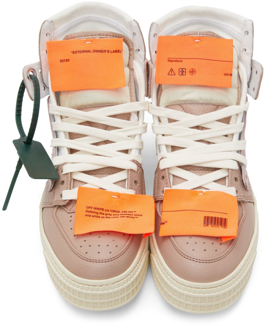 Off-White Beige Leather 3.0 Off Court High Sneakers Off-White