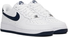 Nike White & Navy Air Force 1 '07 Sneakers