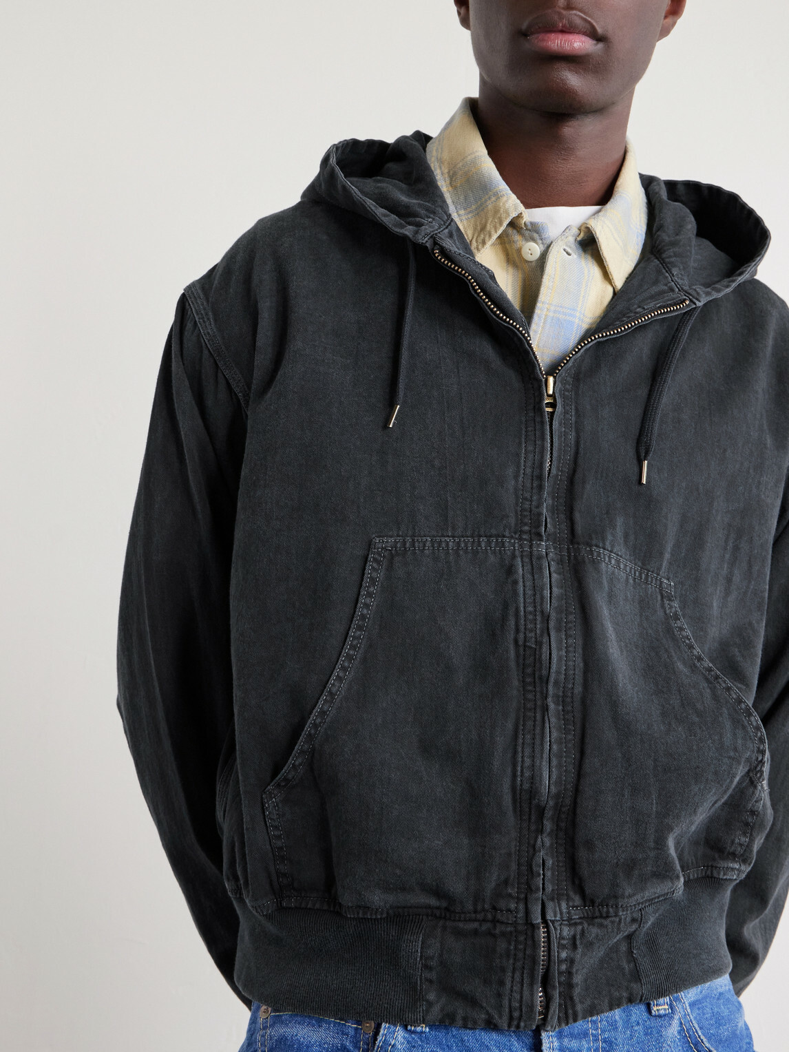 Remi Relief - Cotton-Twill Hooded Blouson Jacket - Gray