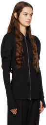J KOO Black Shirring Shirt