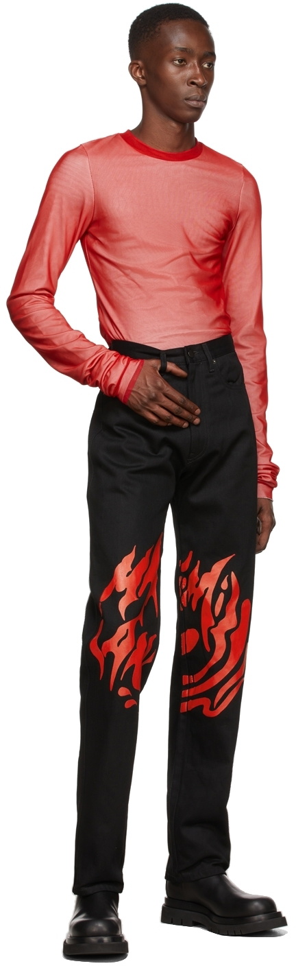 Maximilian Davis Black Logo Denim Jeans