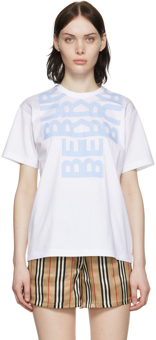 Burberry White Cotton T-Shirt Burberry