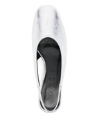 Aeyde Dua Crackle Laminated Calf Leather Silver in Metallic