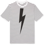 Neil Barrett - Printed Striped Cotton T-Shirt - Men - White